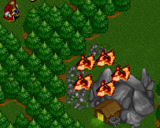 A peon brings flameshield into a mine