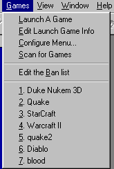 Kali 'games' menu